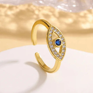 TFC Vibe Check White stone Detailing Adjustable Gold Plated Ring