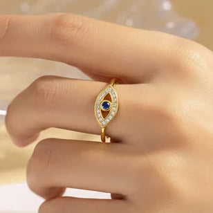 TFC Vibe Check White stone Detailing Adjustable Gold Plated Ring