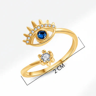 TFC Fierce Gaze White stone Adjustable Gold Plated Ring
