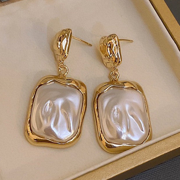 TFC Recto Pearl Gold Plated Dangler Earrings