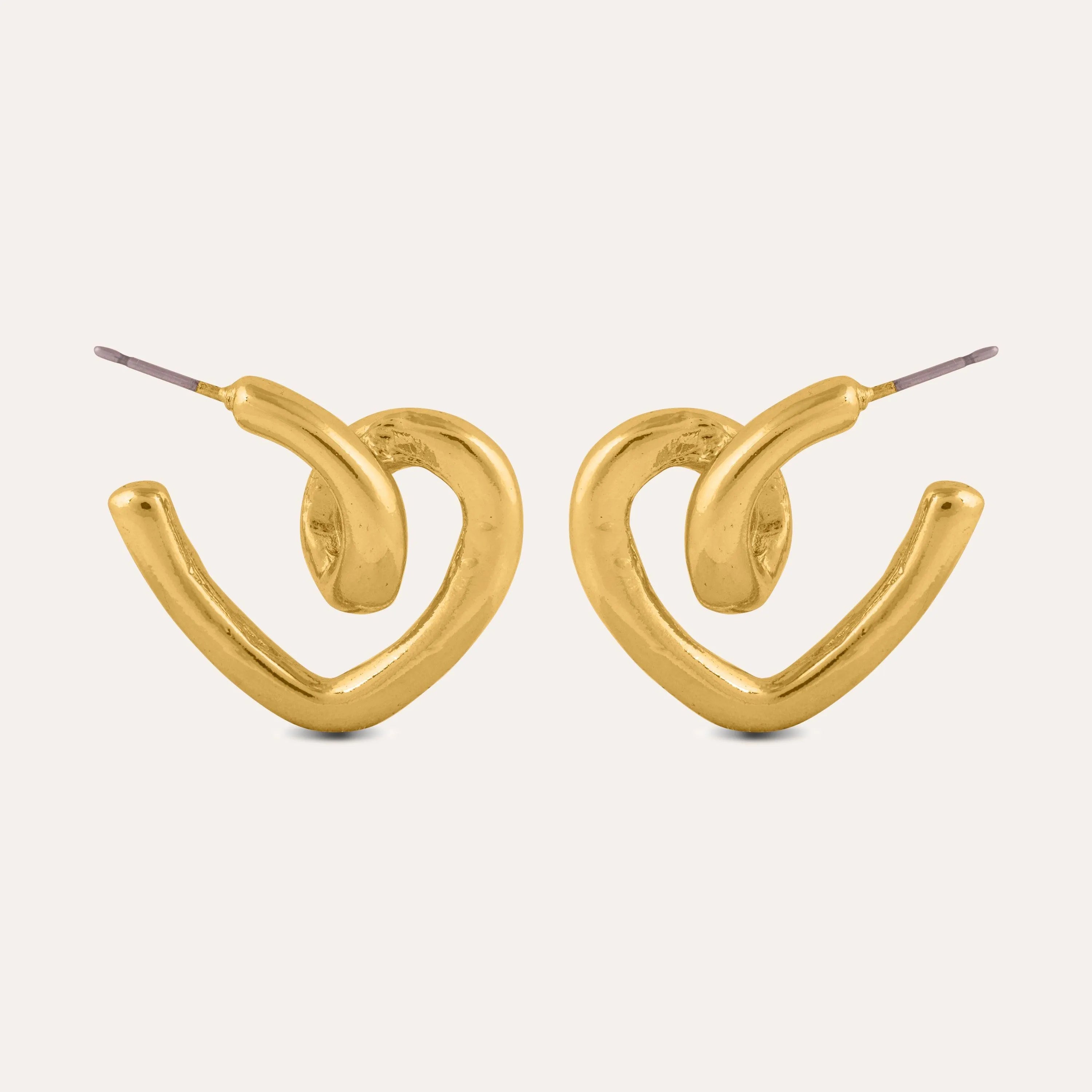 TFC Heartwink Gold Plated Hoop Earrings
