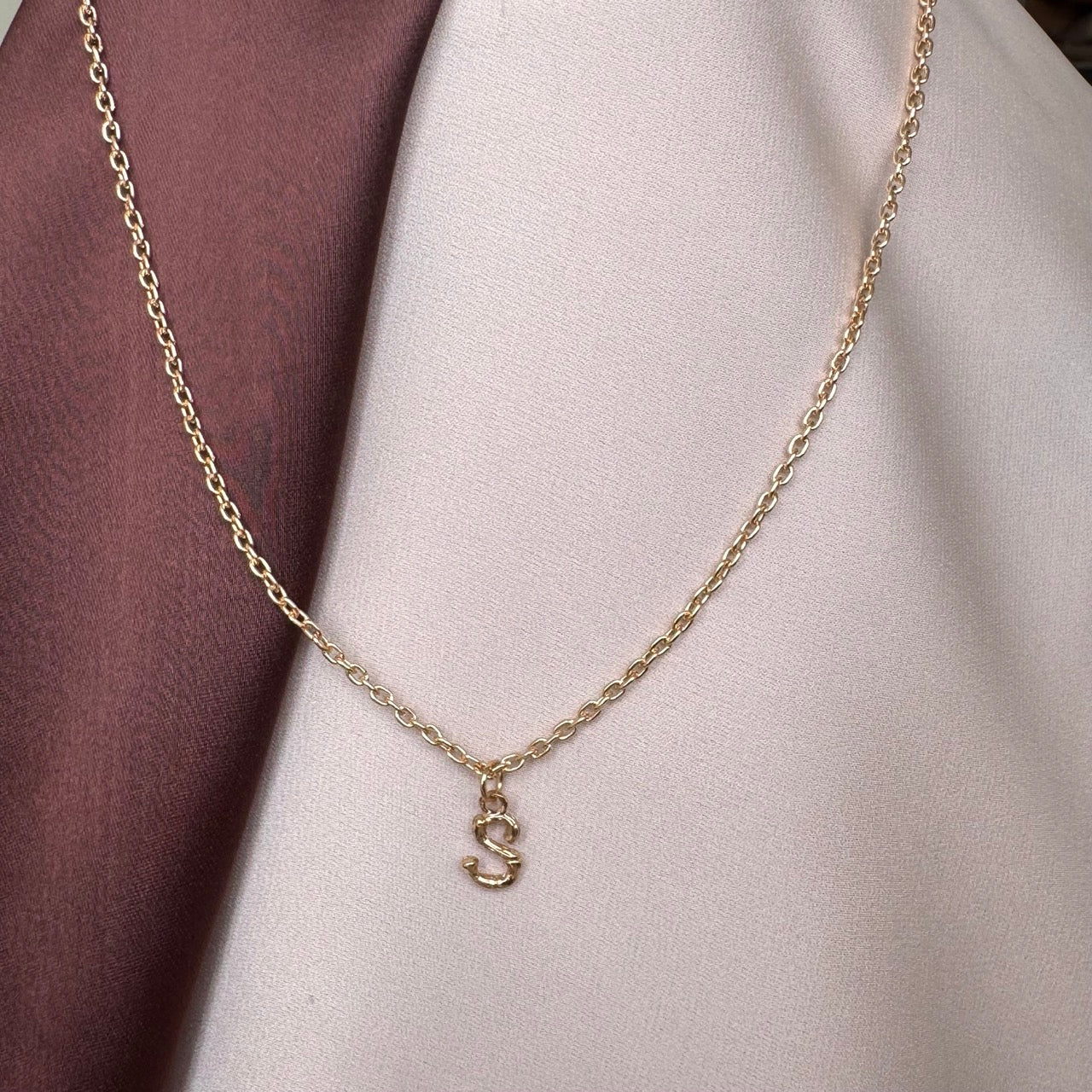 TFC Mini Letter - S Gold Plated Pendant Necklace