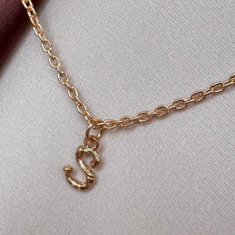 TFC Mini Letter - S Gold Plated Pendant Necklace