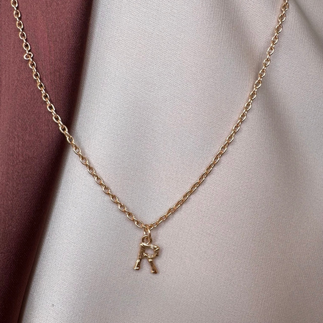 TFC Mini Letter - R Gold Plated Pendant Necklace