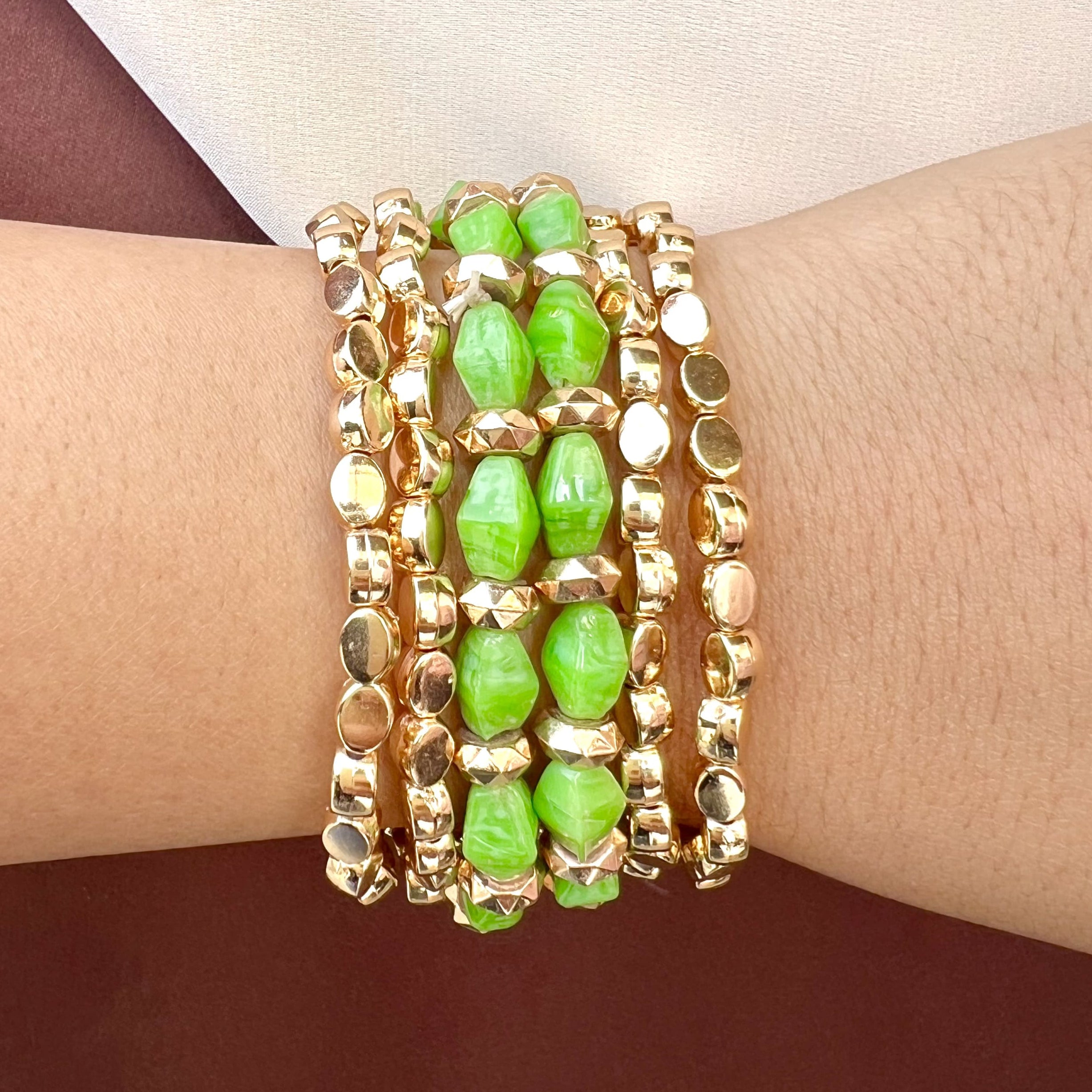 TFC Parrot Green Gold Plated Bracelet (set of 6)