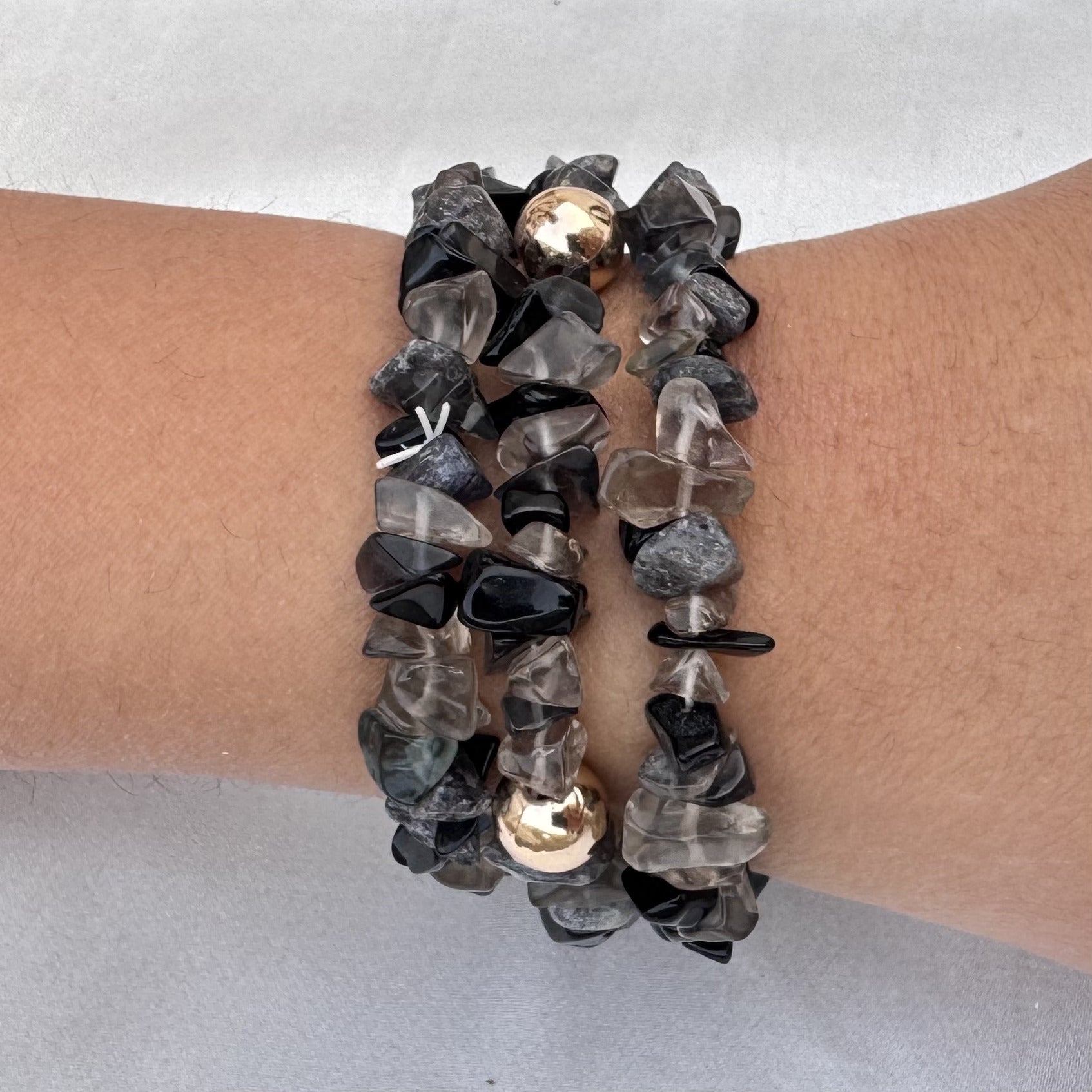 TFC Grey & Black Marble Gold Plated Bracelet (set of 3)