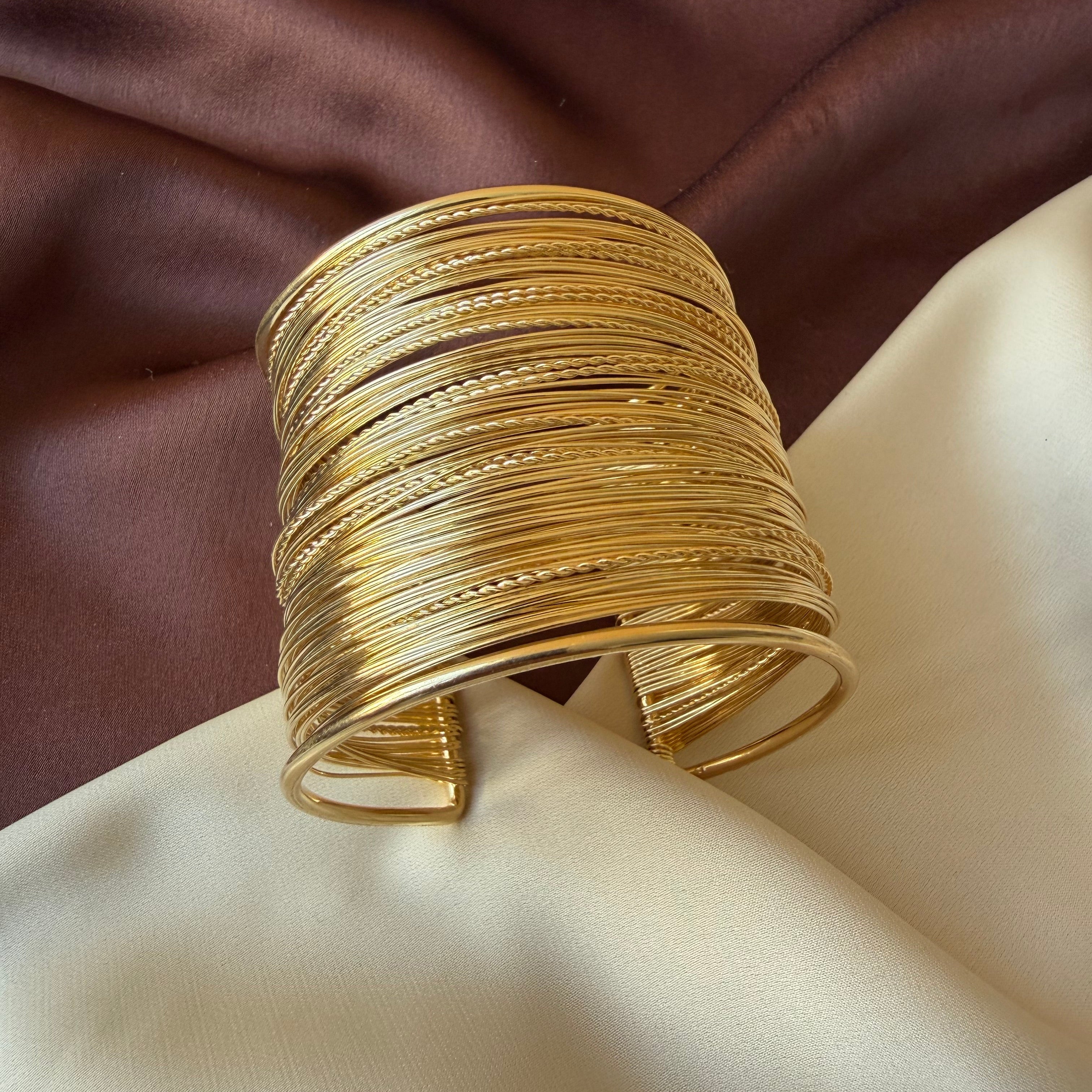 TFC Modern Classic Gold Plated Cuff Bracelet