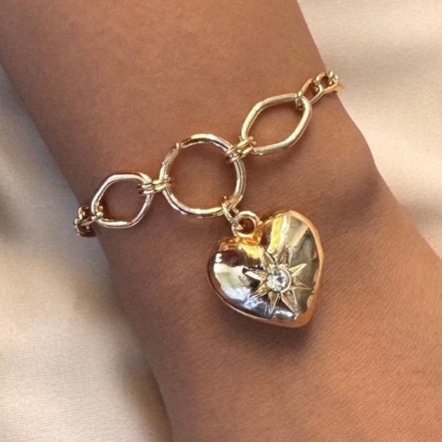 TFC Starry Heart Bead Gold Plated Bracelet