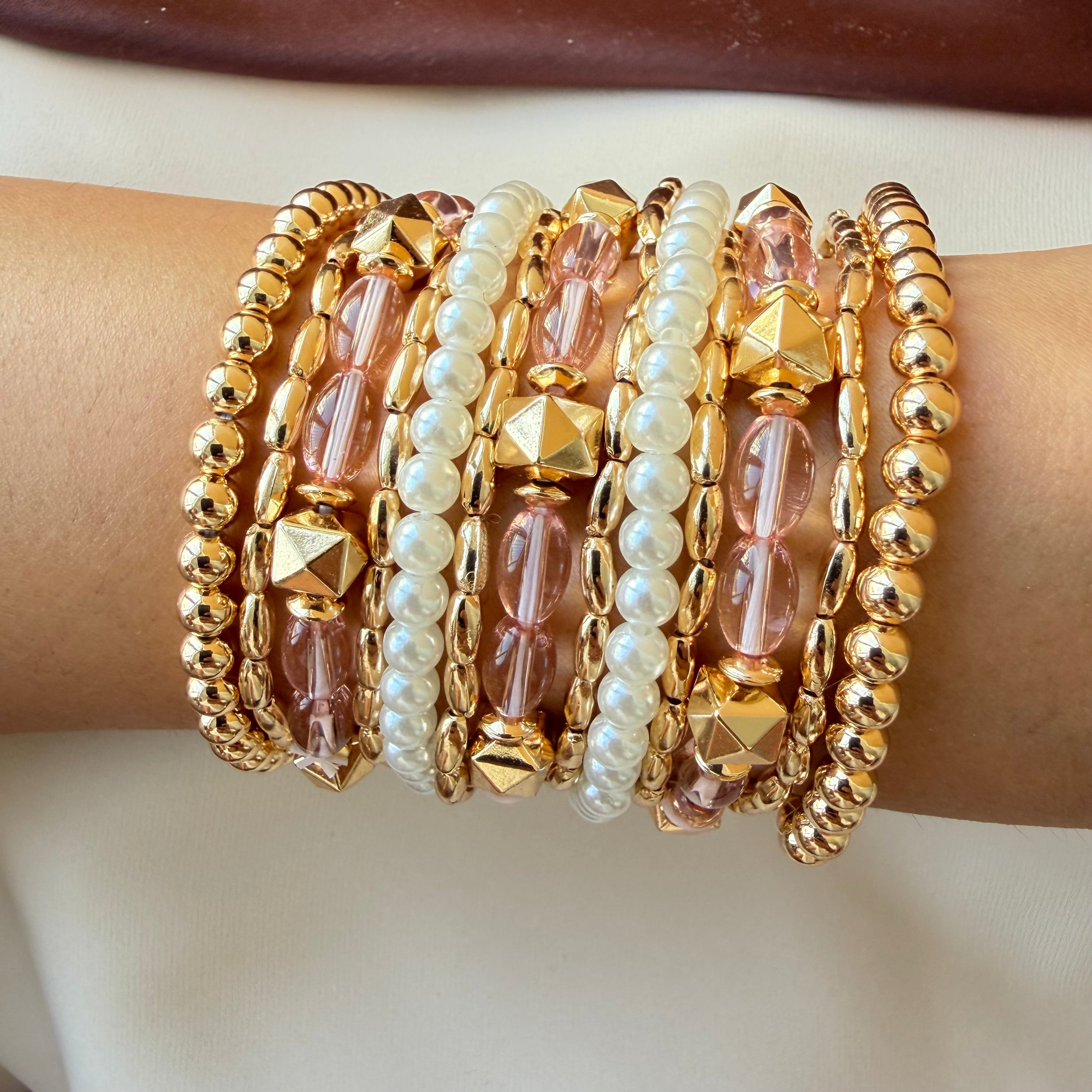 TFC Pink Girlies Gold Plated Bracelet (set of 11)