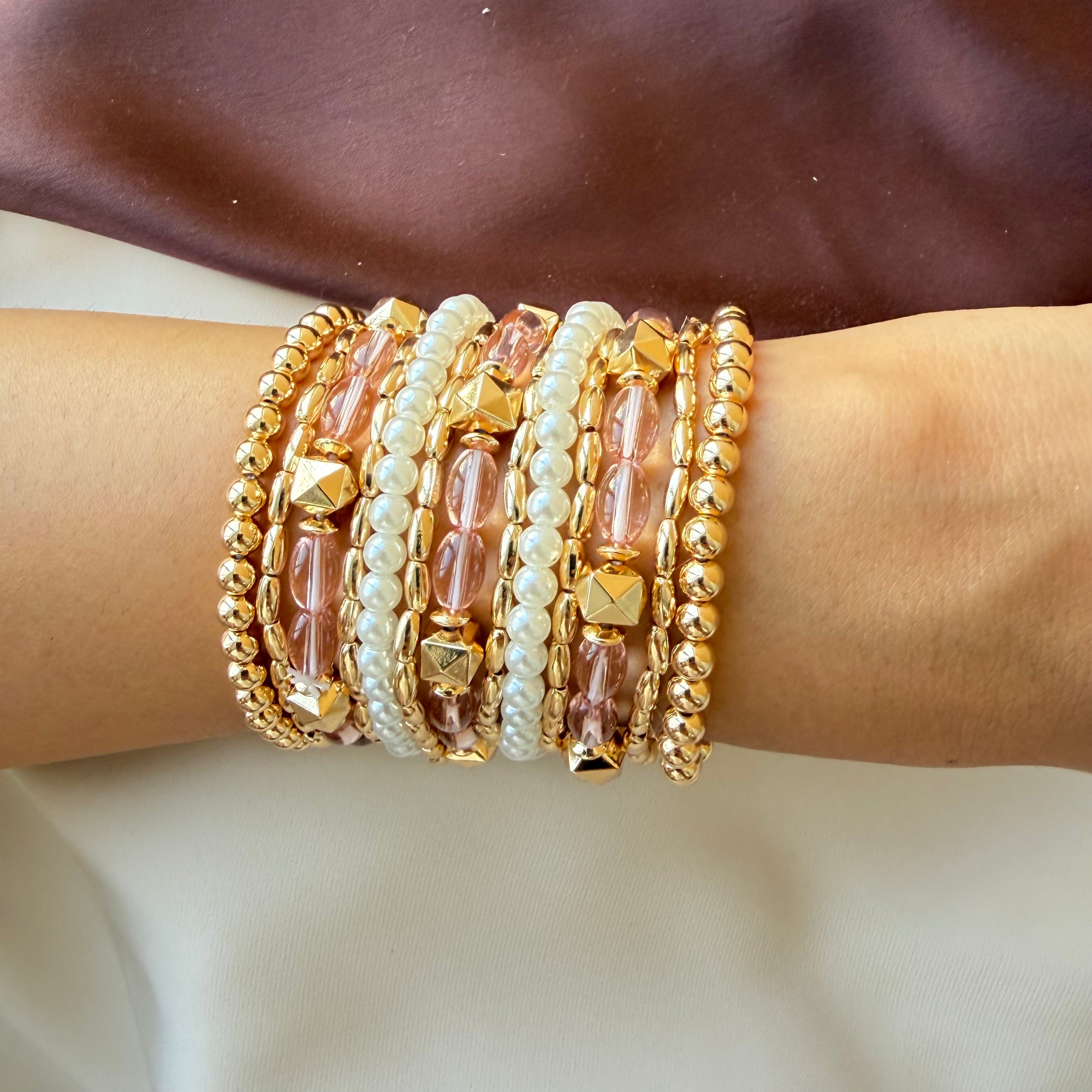 TFC Pink Girlies Gold Plated Bracelet (set of 11)