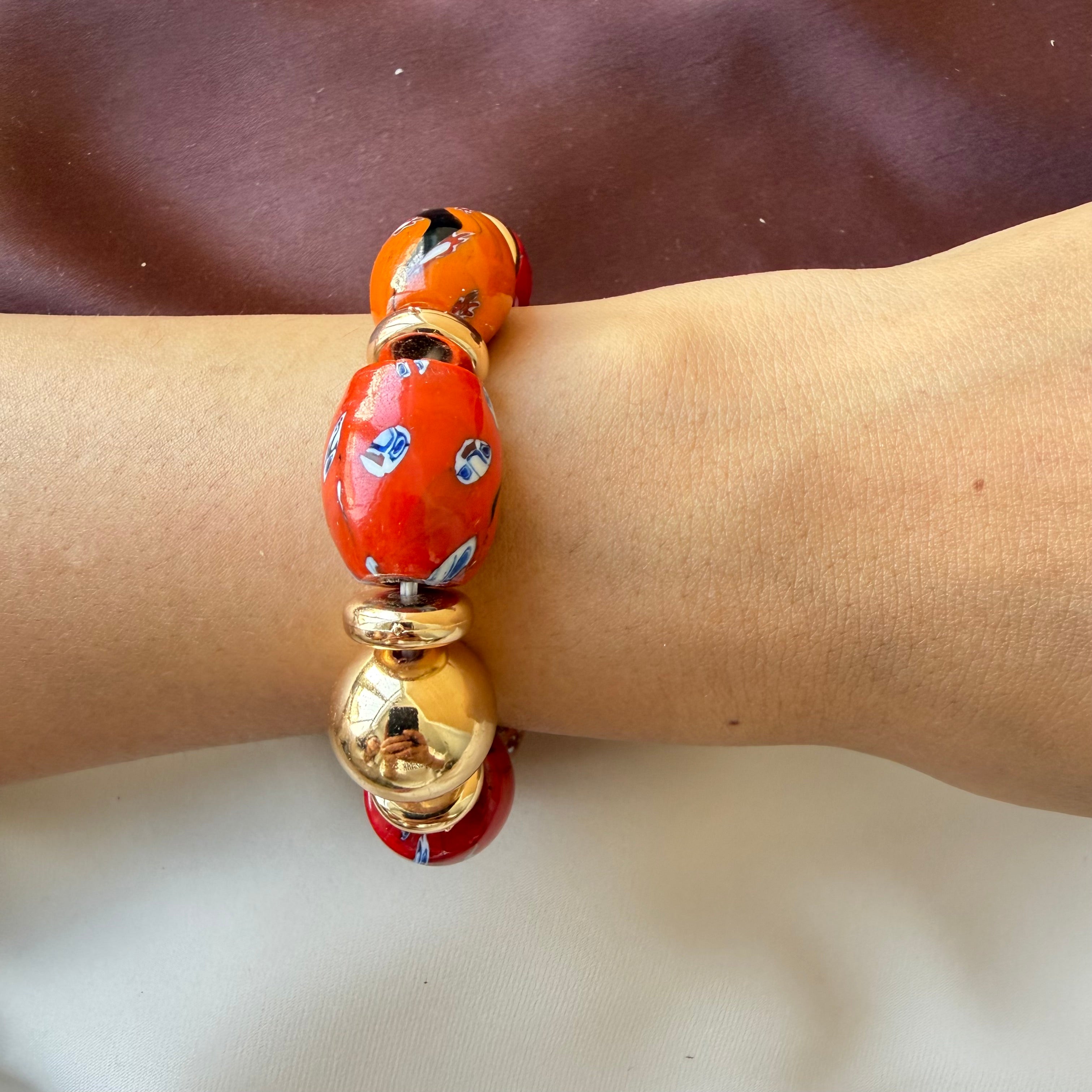 TFC Orange Shade Gold Plated Bracelet