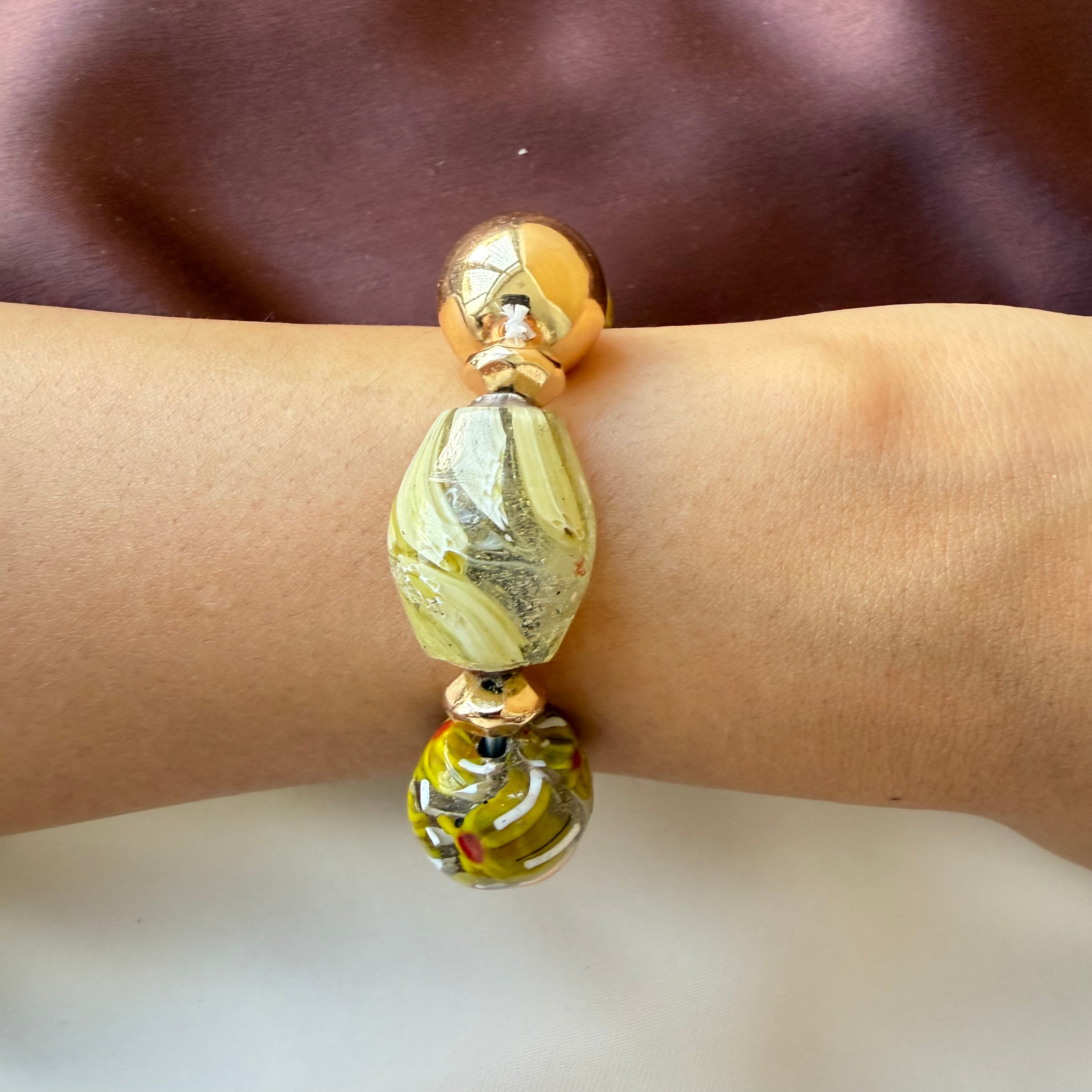 TFC Multi Green Art Gold Plated Bracelet