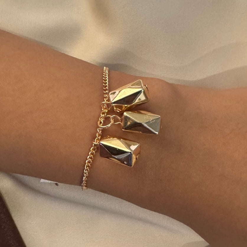 TFC Cuboid Gold Plated Bracelet