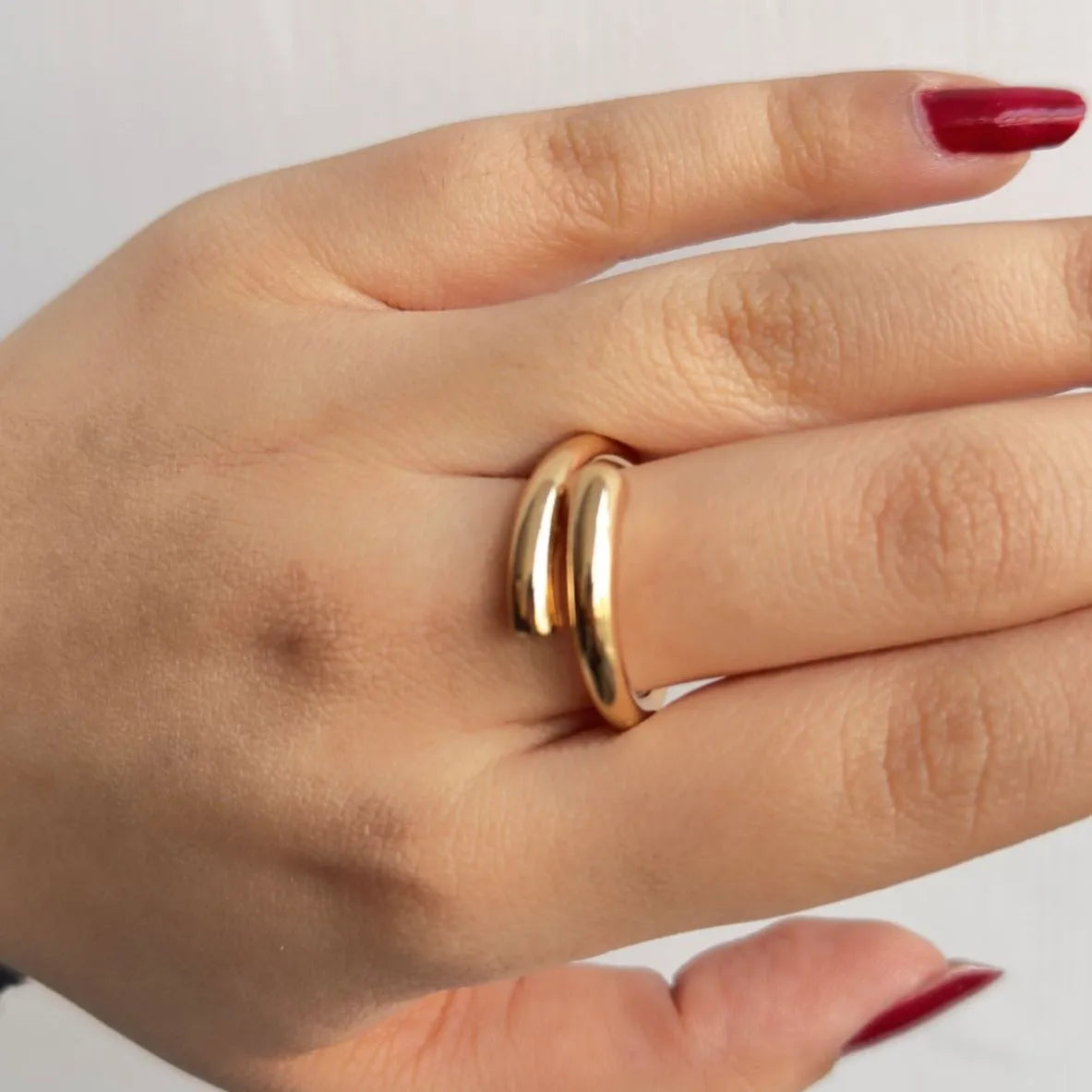 TFC Debonair Statement Gold Plated Adjustable Ring