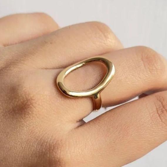 Gold Plated women ringTFC Loopy Gold Plated Adjustable Ring