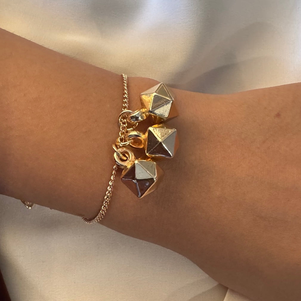 TFC Cubes Bead Gold Plated Bracelet