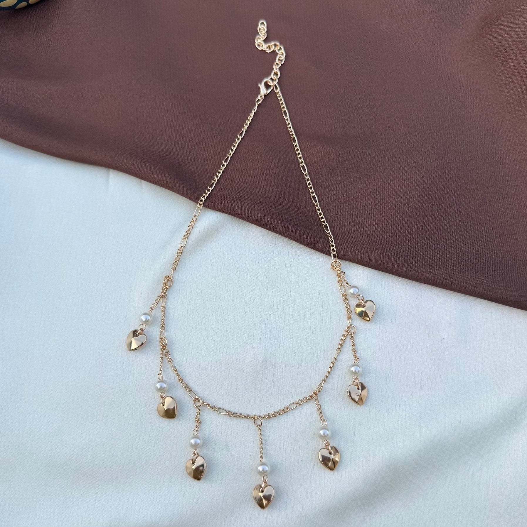 TFC Little Heart Charms Gold Plated Necklace