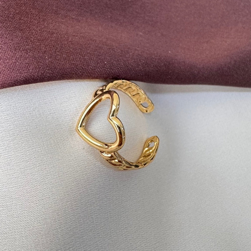 TFC Adjustable Heart Chain Gold Plated Ring