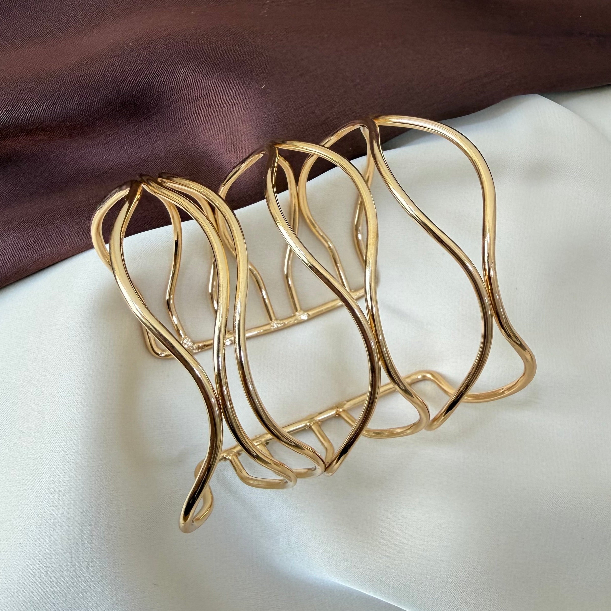 TFC Sheen Gold Plated Adjustable Cuff Bracelet