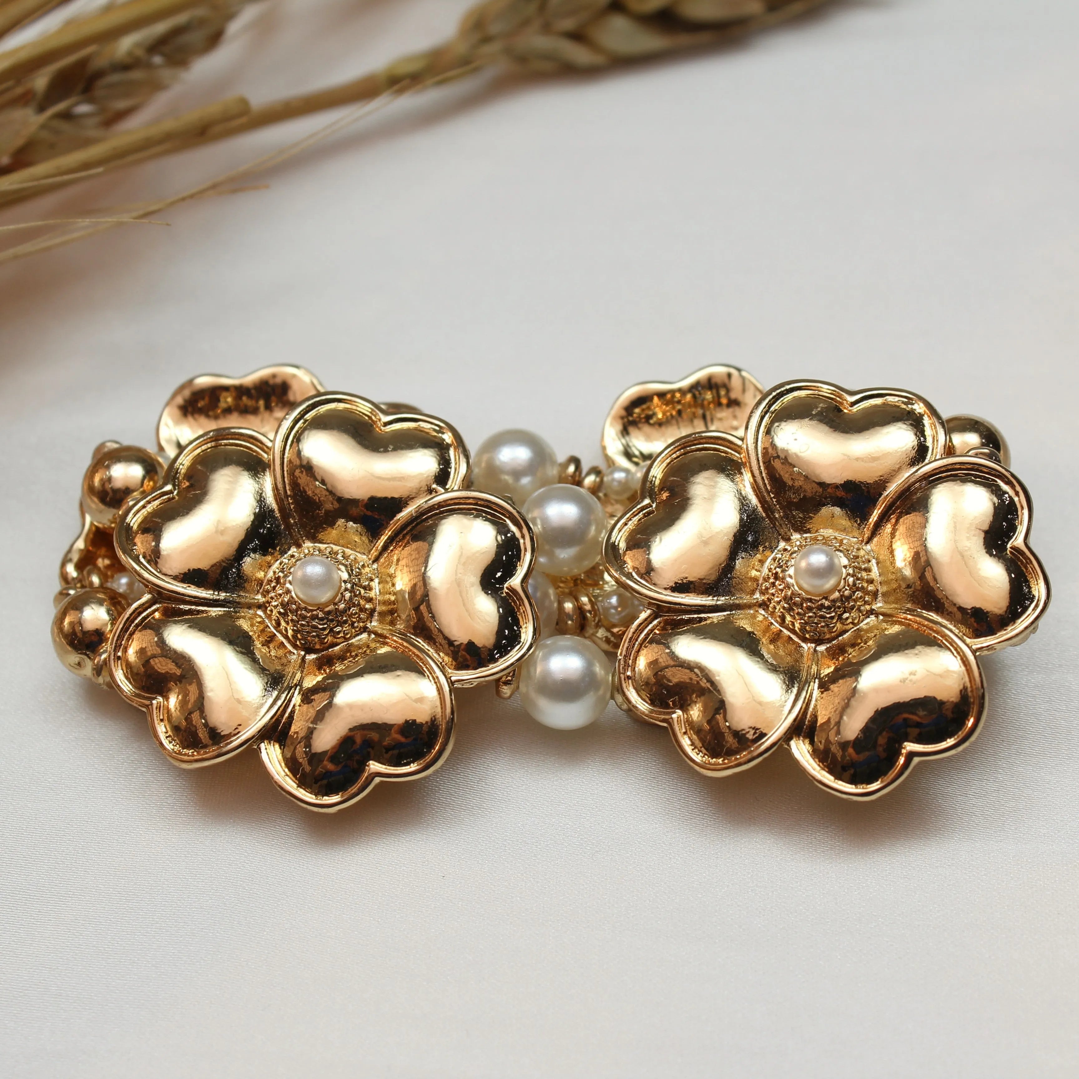 TFC Italian Flower Gold Plated Statement Bracelet