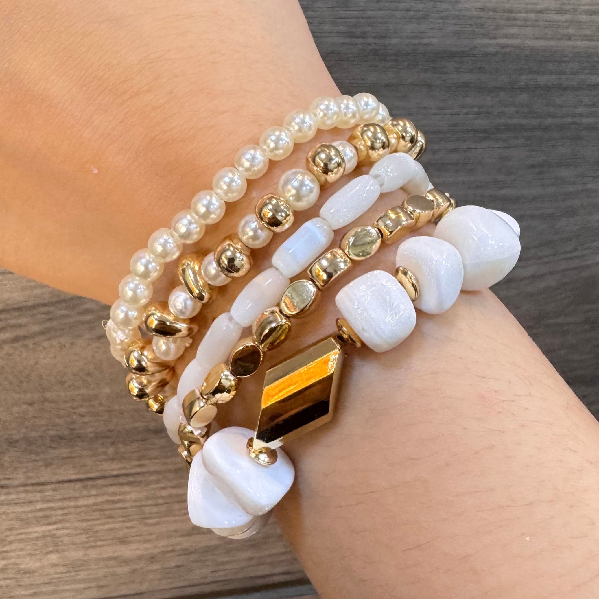 TFC Whitish Gold Plated Bracelet (set of 5)