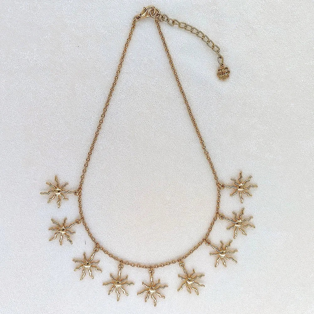 TFC Sunnyday Charms Gold Plated Necklace-Enhance your elegance with our collection of gold-plated necklaces for women. Choose from stunning pendant necklaces, chic choker necklaces, and trendy layered necklaces. Our sleek and dainty designs are both affordable and anti-tarnish, ensuring lasting beauty. Enjoy the cheapest fashion jewellery, lightweight and stylish- only at The Fun Company