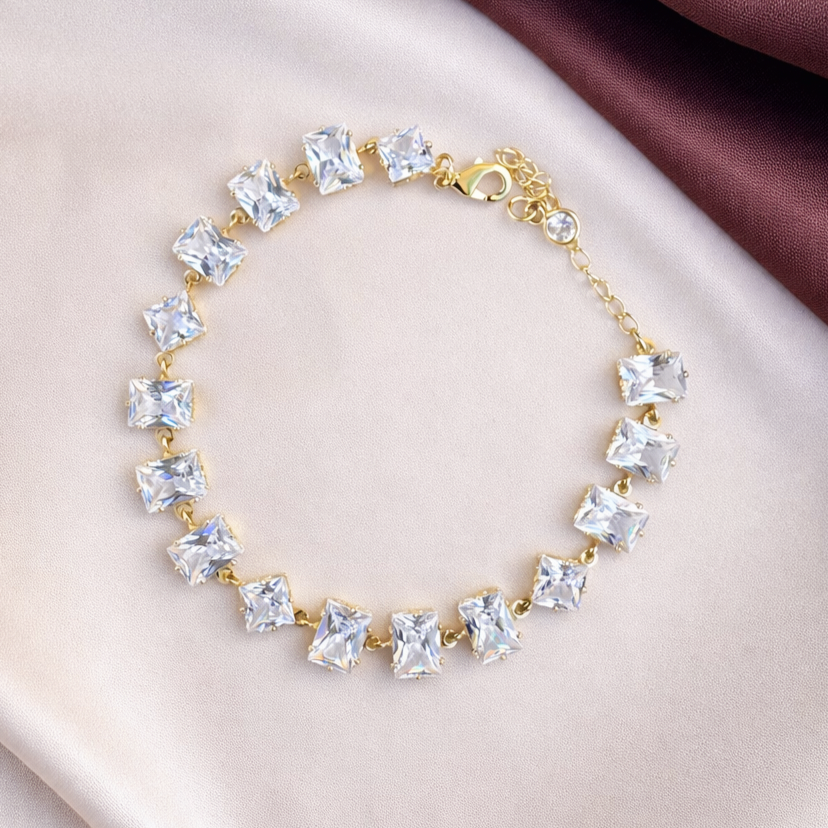 TFC White Stone Gold Plated Bracelet