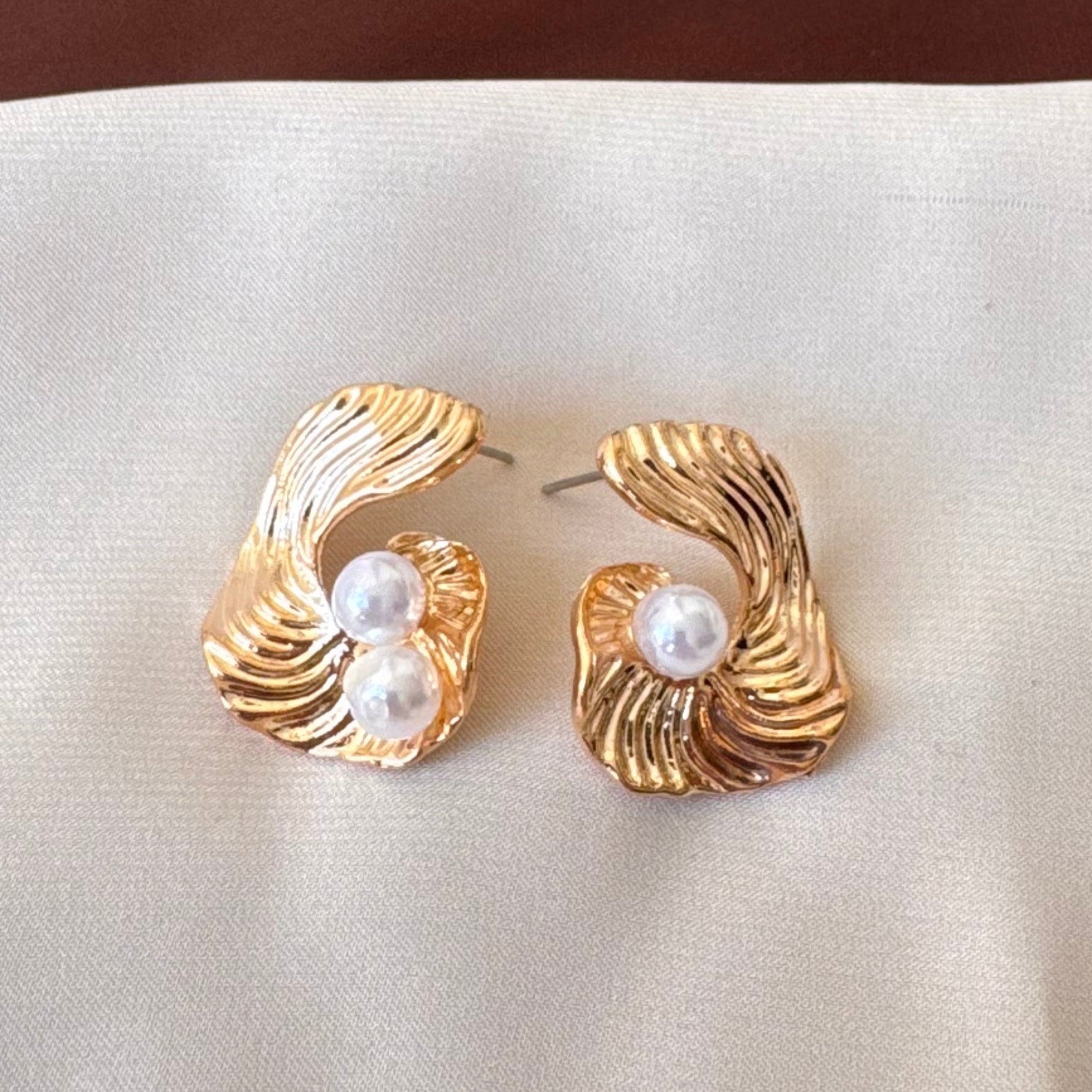 TFC Pearlsy Gold Plated Stud Earrings
