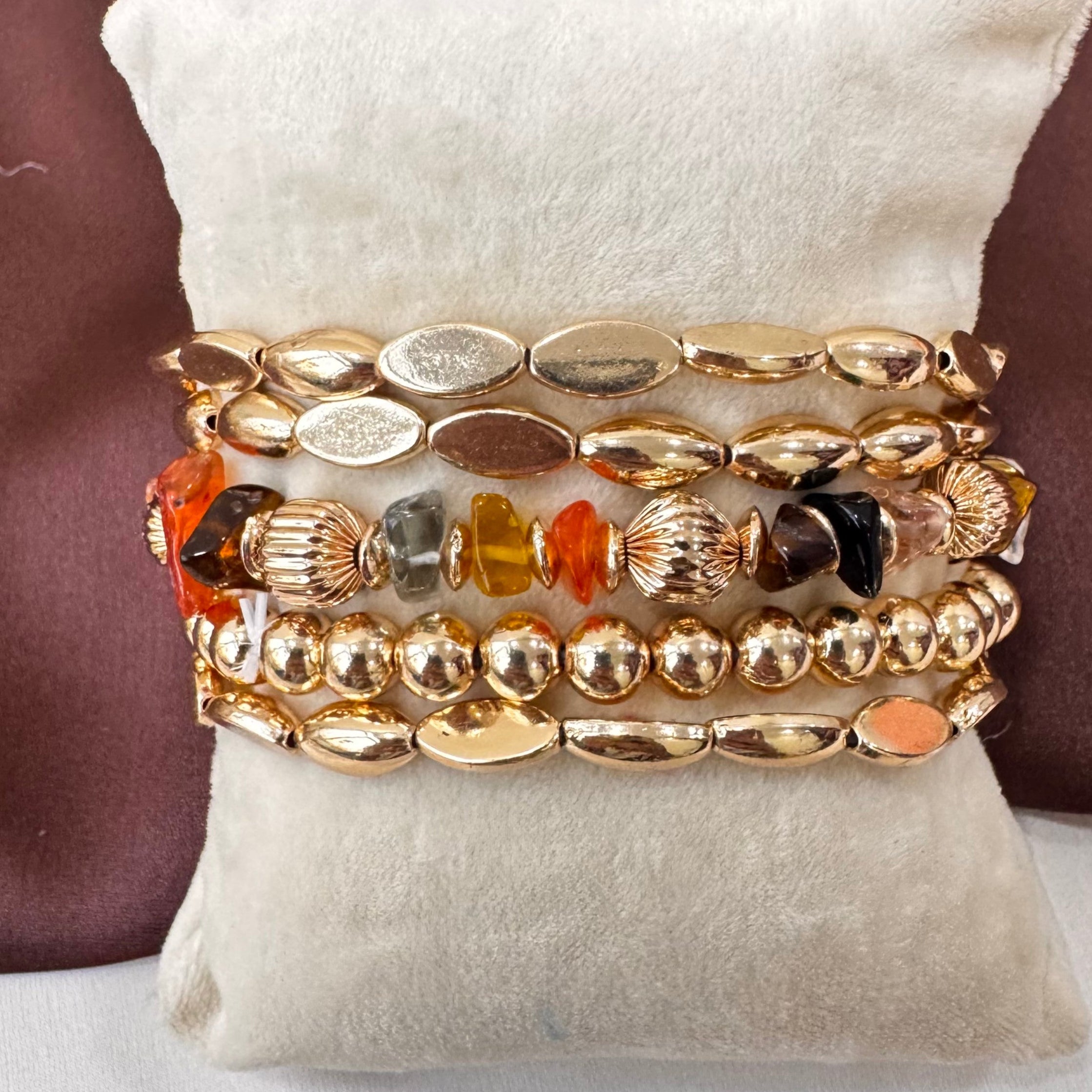 TFC Dazzling Uncut Gold Plated Bracelet (set of 5)
