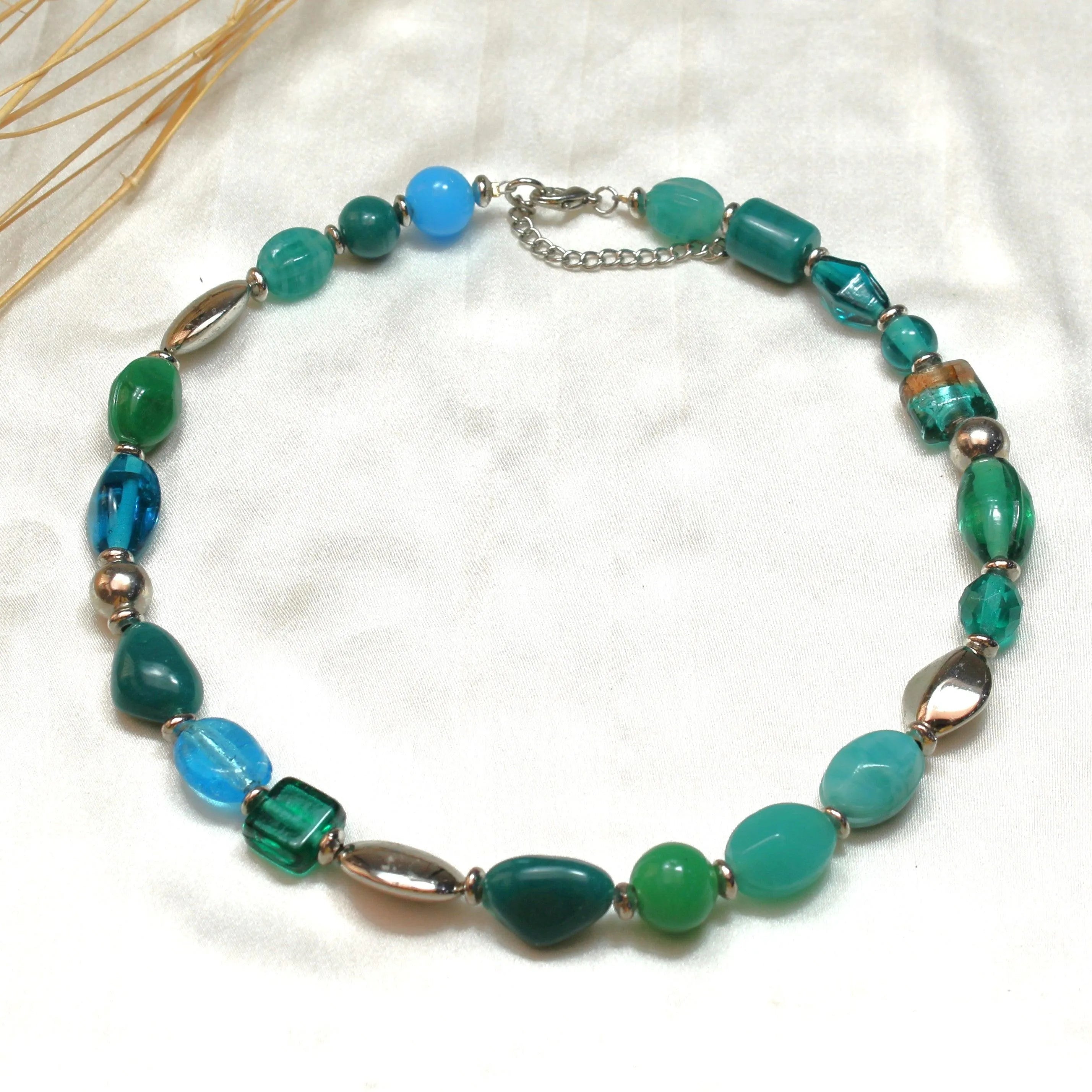 TFC Assorted Turquoise Silver Beaded Necklace