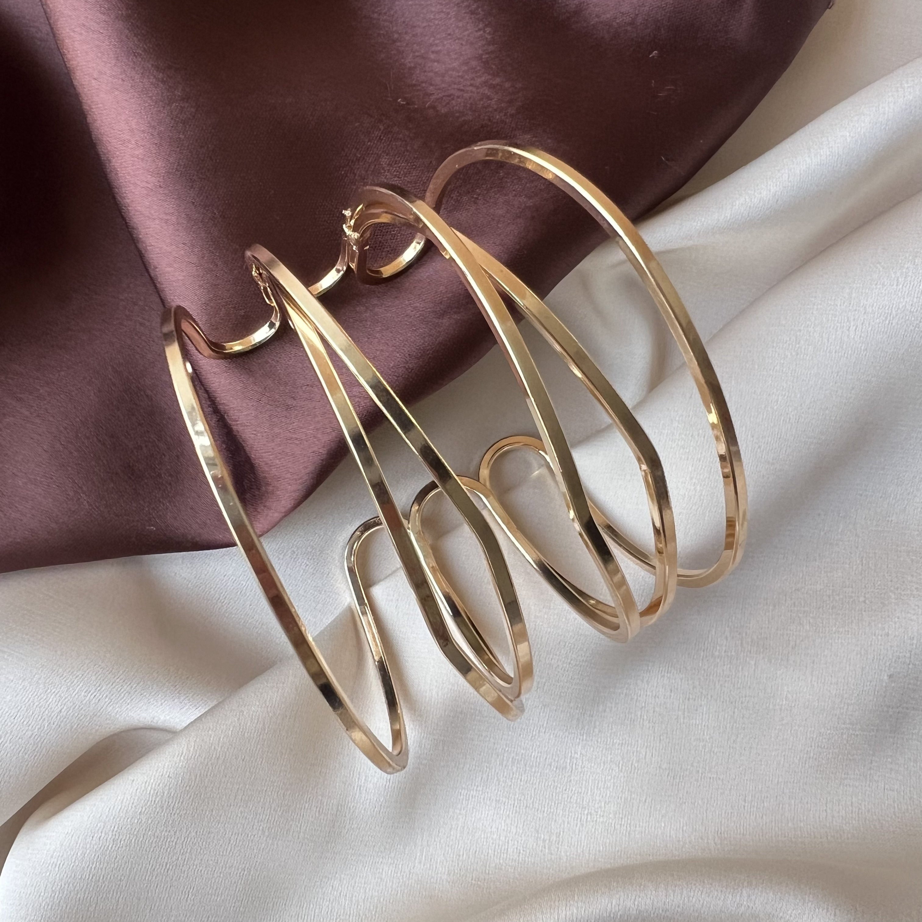 TFC Adjustable Kite Cut Gold Plated Cuff Bracelet