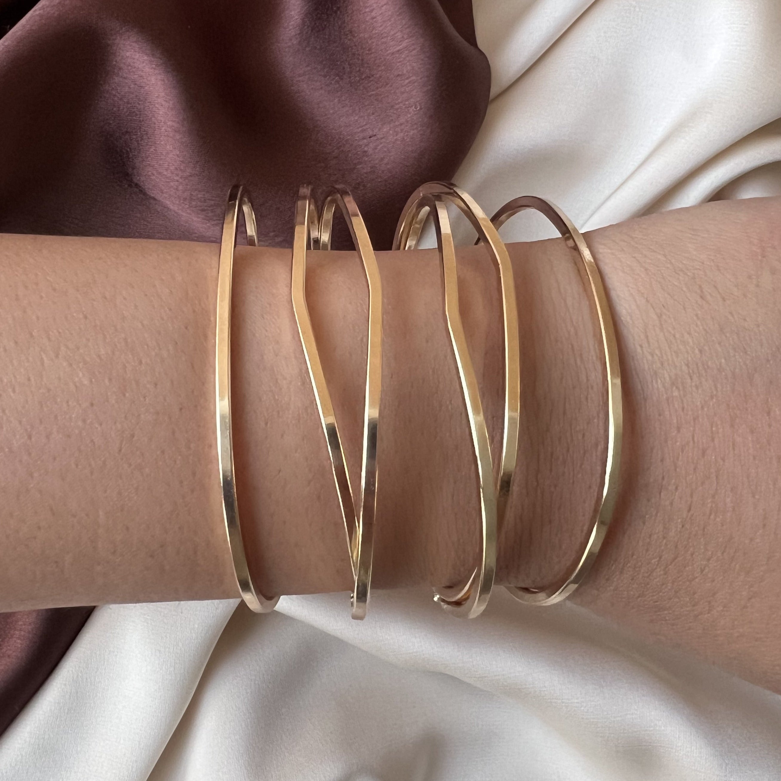 TFC Adjustable Kite Cut Gold Plated Cuff Bracelet