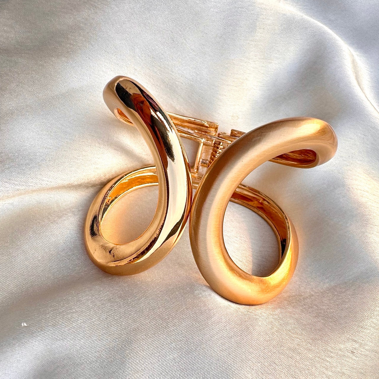 TFC Size 2.6 One Side Matte Gold Plated Bracelet Bangle