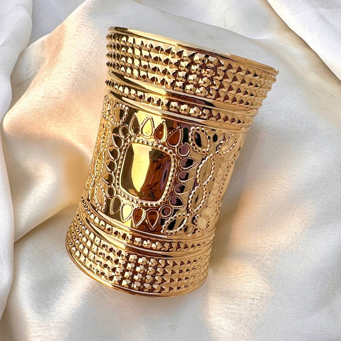 TFC Square Spirit Gold Plated Cuff Bracelet