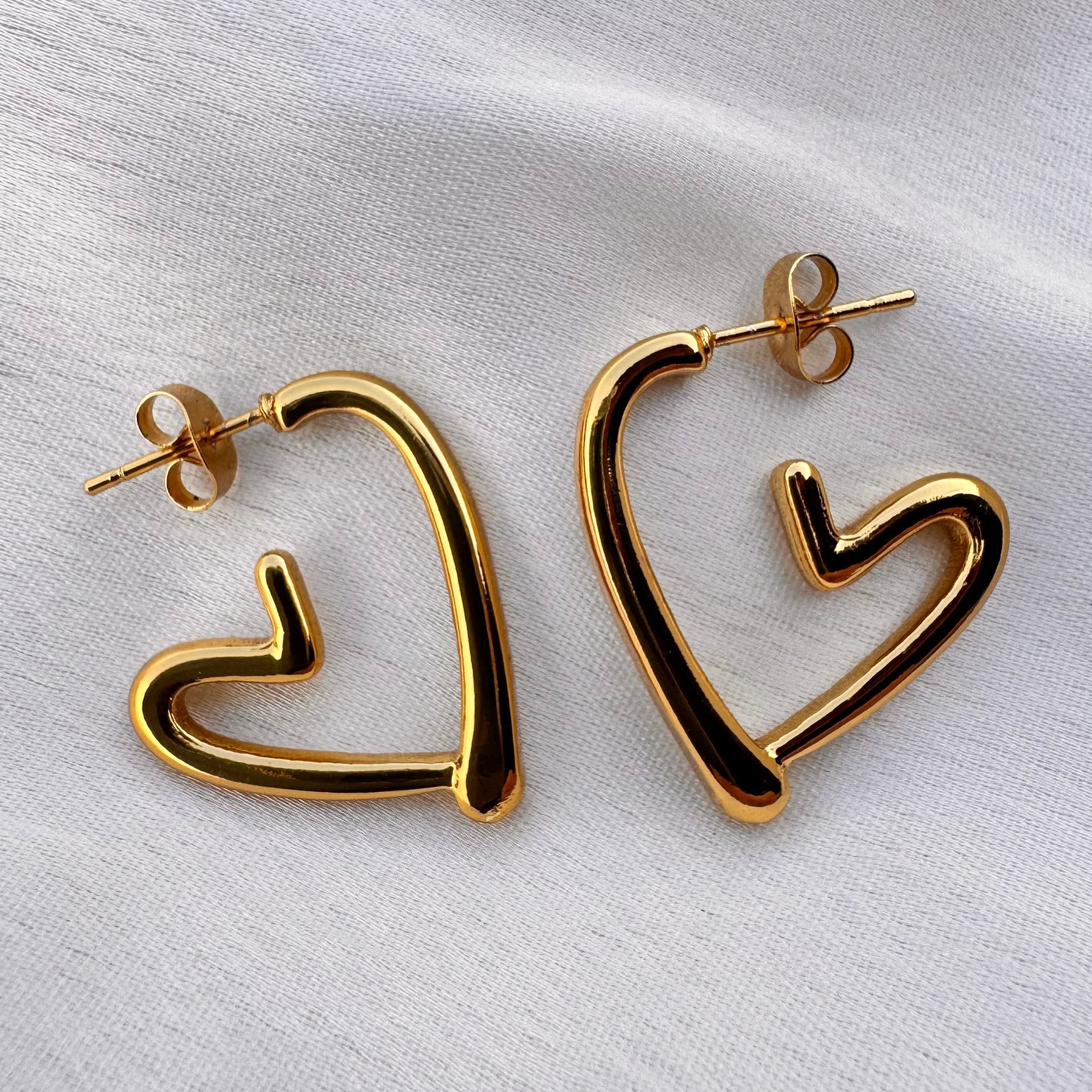 TFC Twinkle Heart Gold Plated Stud Earrings