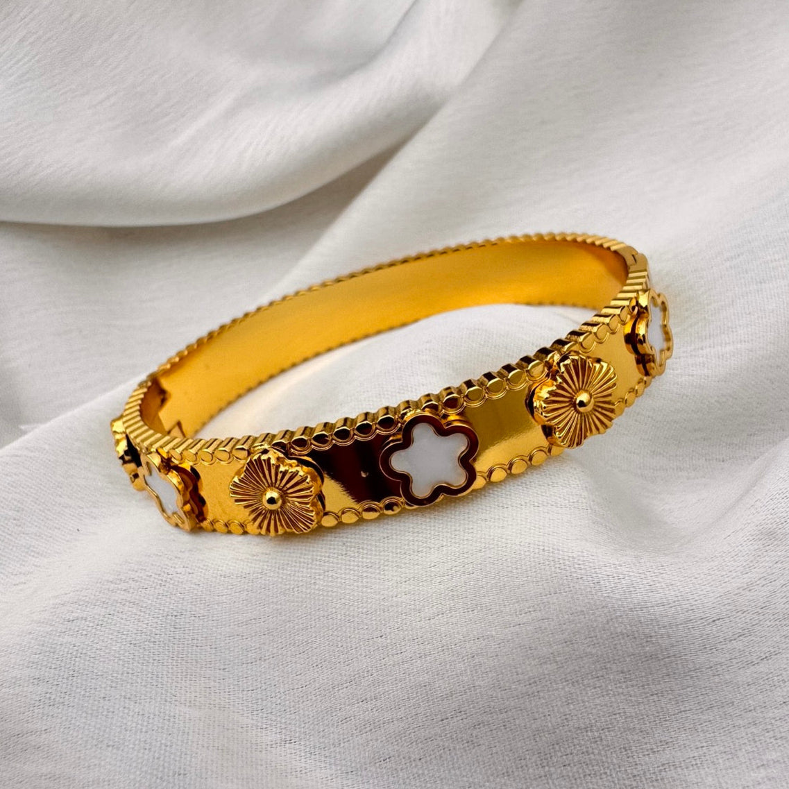 TFC Calmy Bloom Gold Plated Bracelet Bangle (size 2-8)