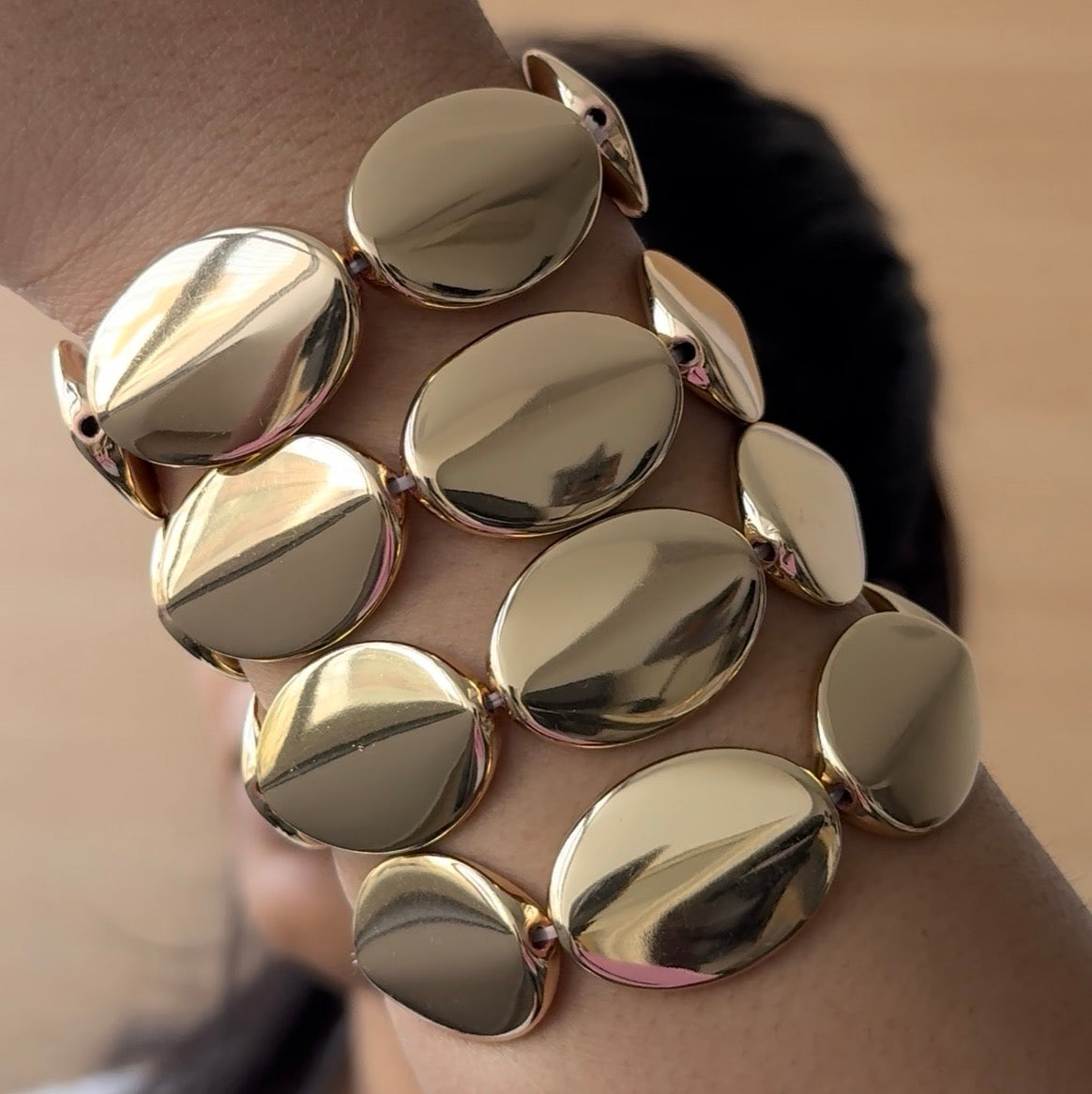 TFC Flat Beaded Gold Plated Bracelet (set of 4)