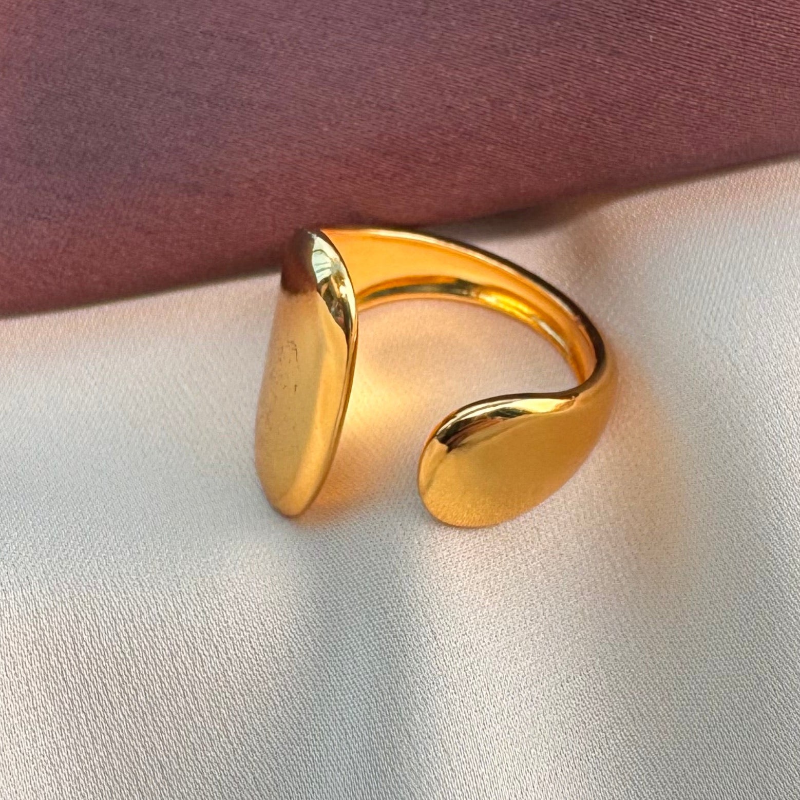 TFC Uneven Gold Plated Adjustable Ring