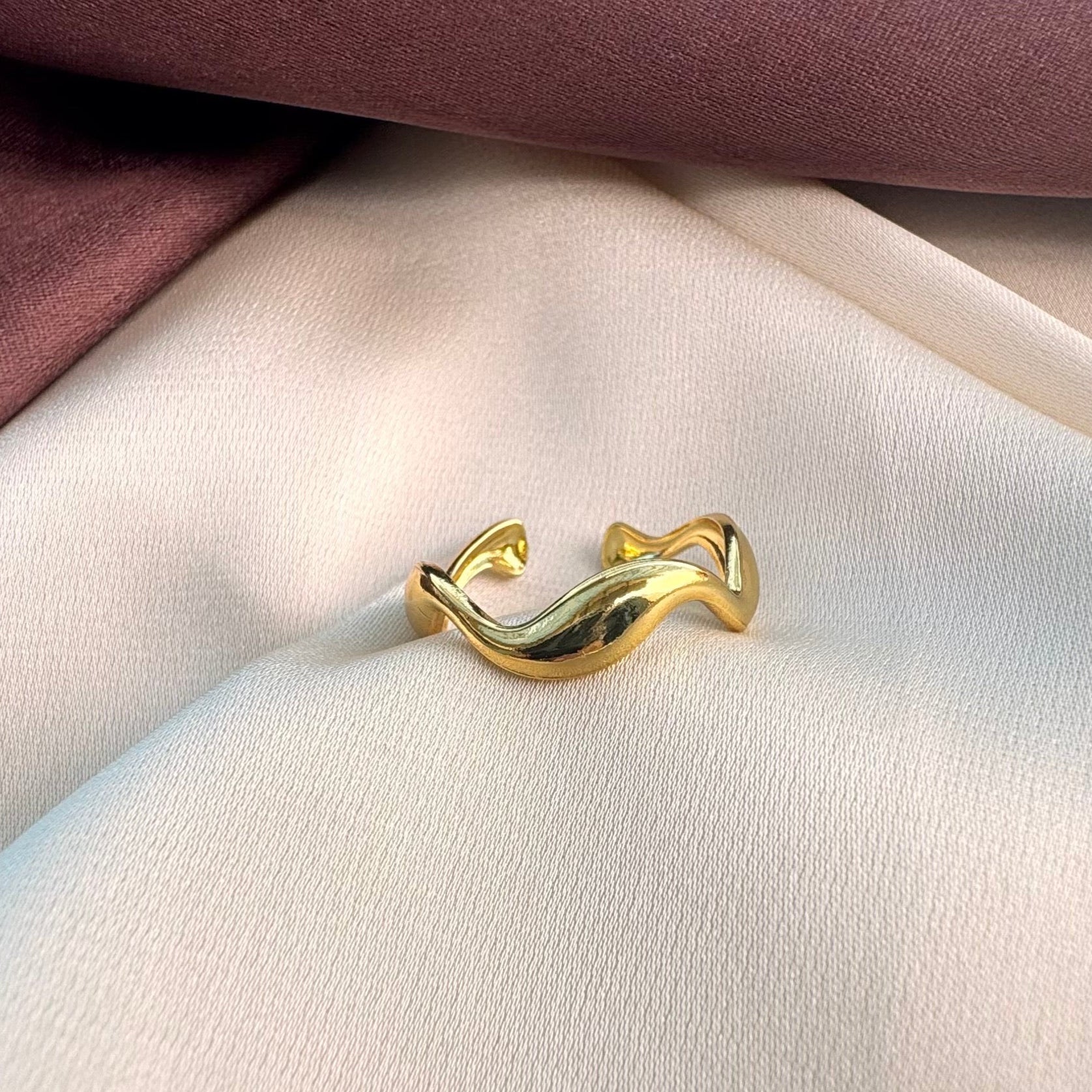 TFC Wavey Gold Plated Ring