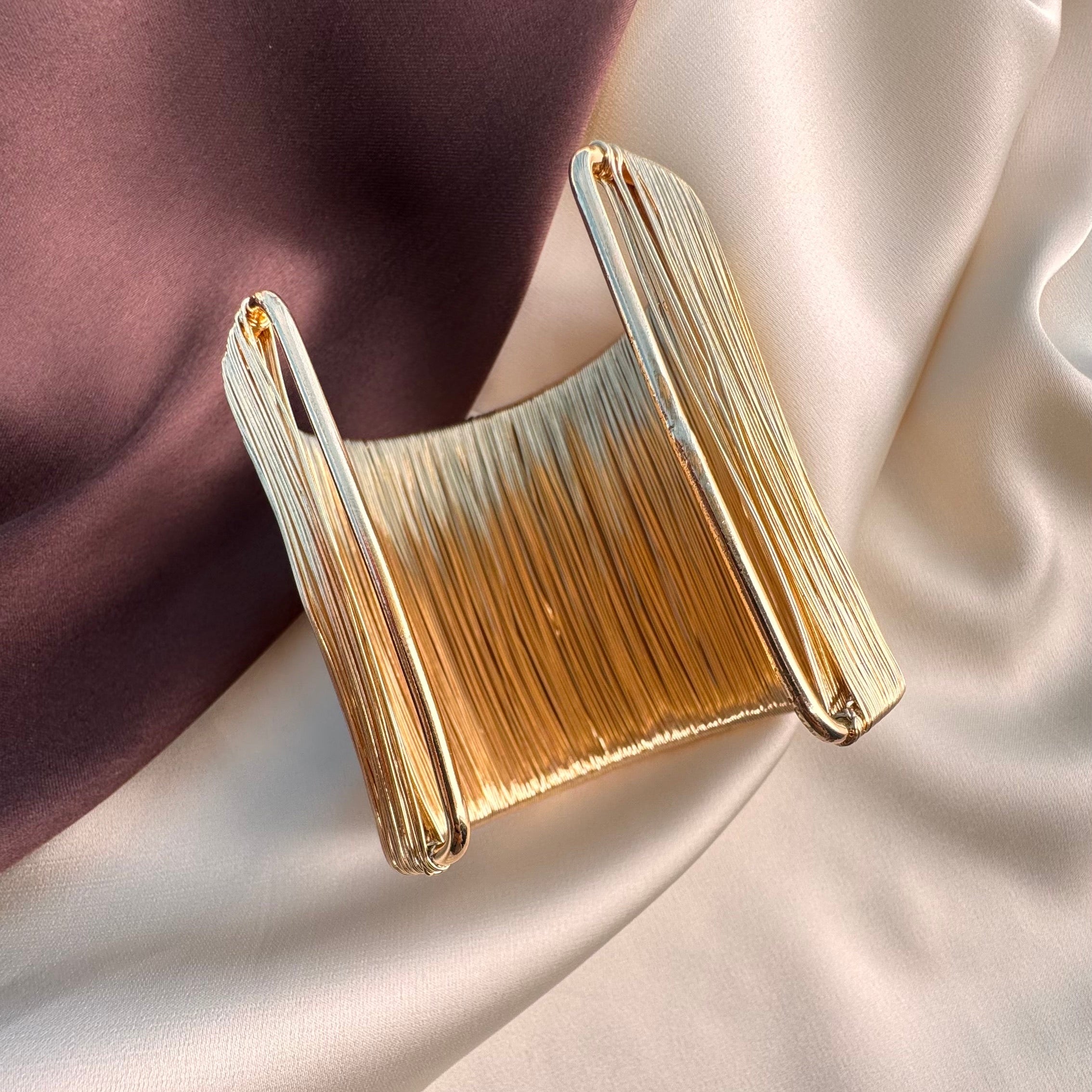 TFC Silken Circle Gold Plated Cuff Bracelet