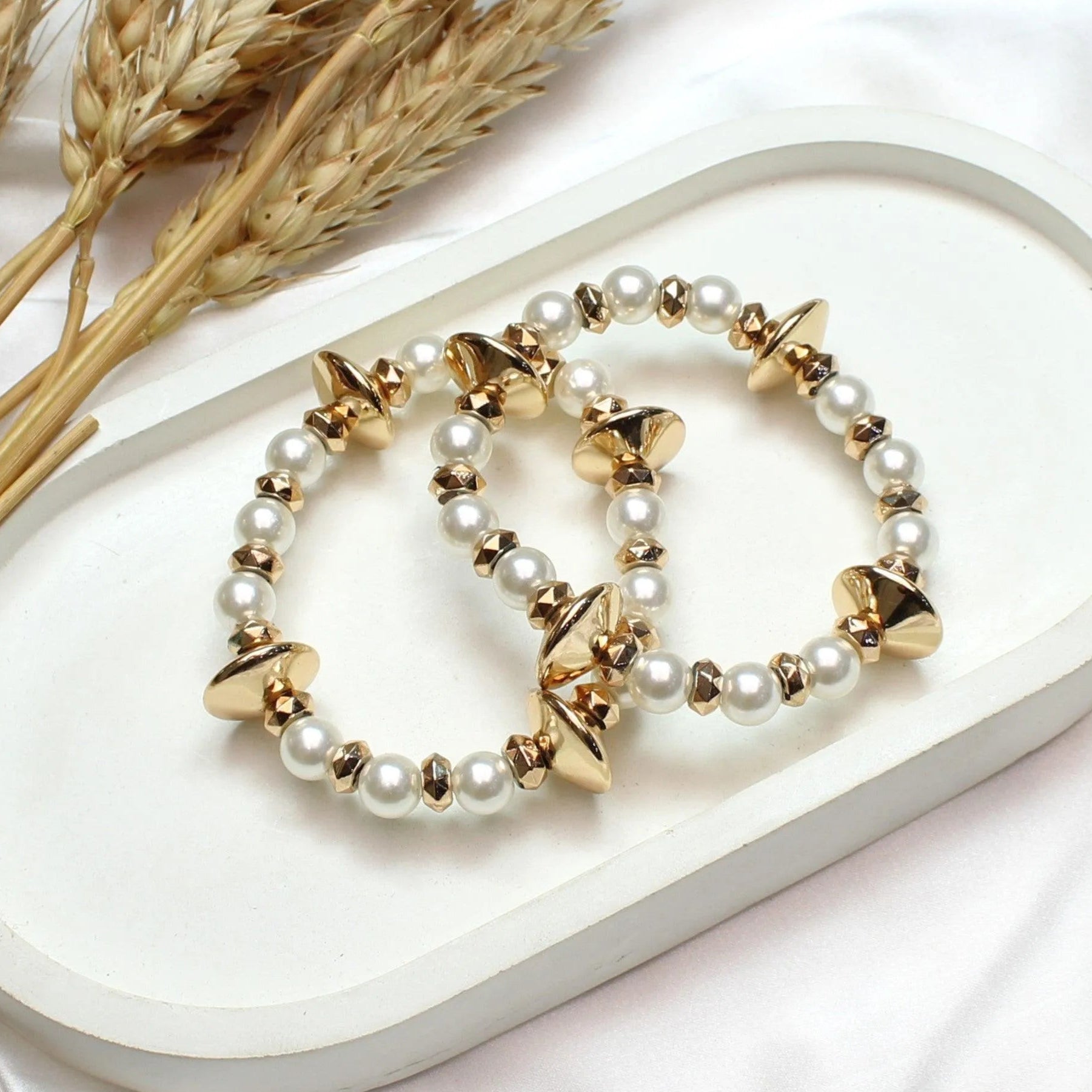TFC Sunny Smiles Gold Plated Stacked Bracelet (Set of 2)