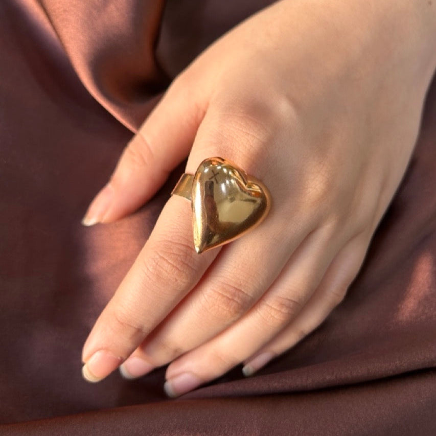 TFC Adjustable Small Heart Gold Plated Ring