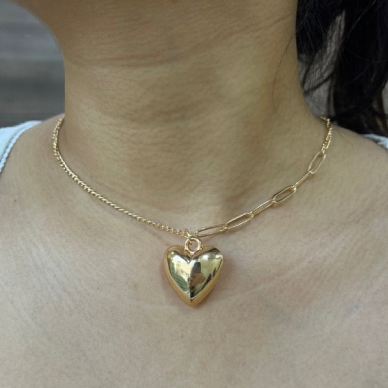 TFC Oval Heart Gold Plated Pendent Necklace