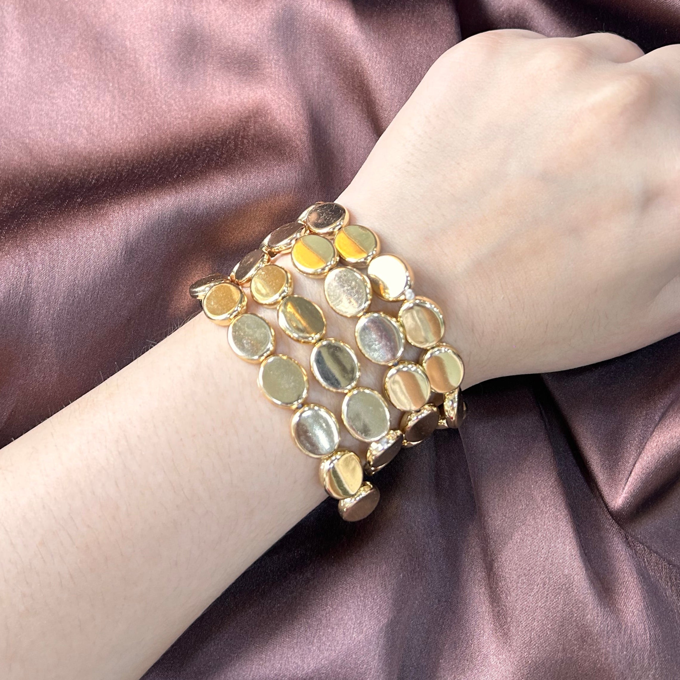 TFC Plane Bead Gold Plated Bracelet (set of 4)