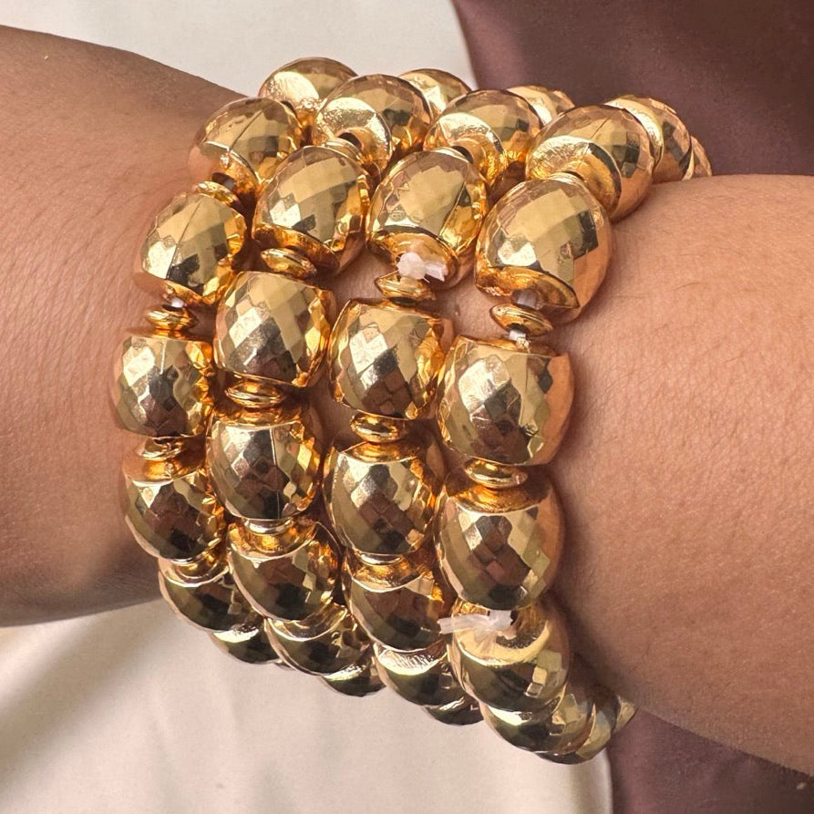 TFC Soft Bead Gold Plated Bracelet