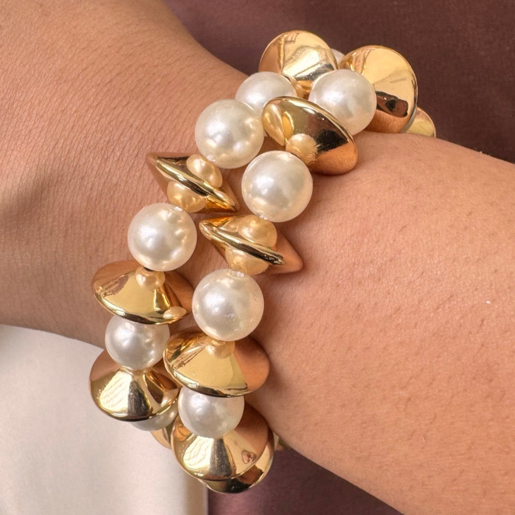 TFC Velvet Orbit Gold Plated Bracelet Set of 2