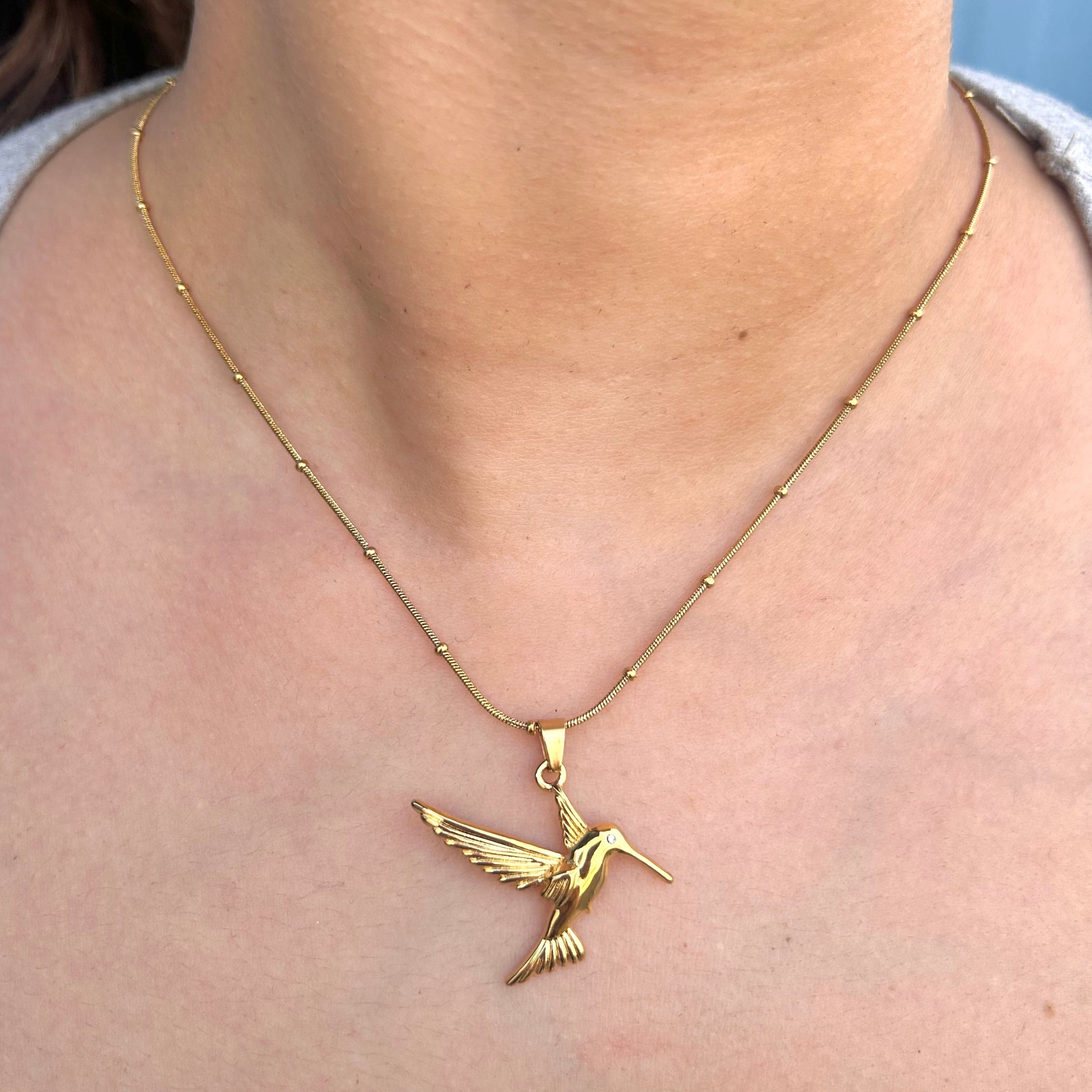 TFC Kingfisher Gold Plated Pendant Necklace