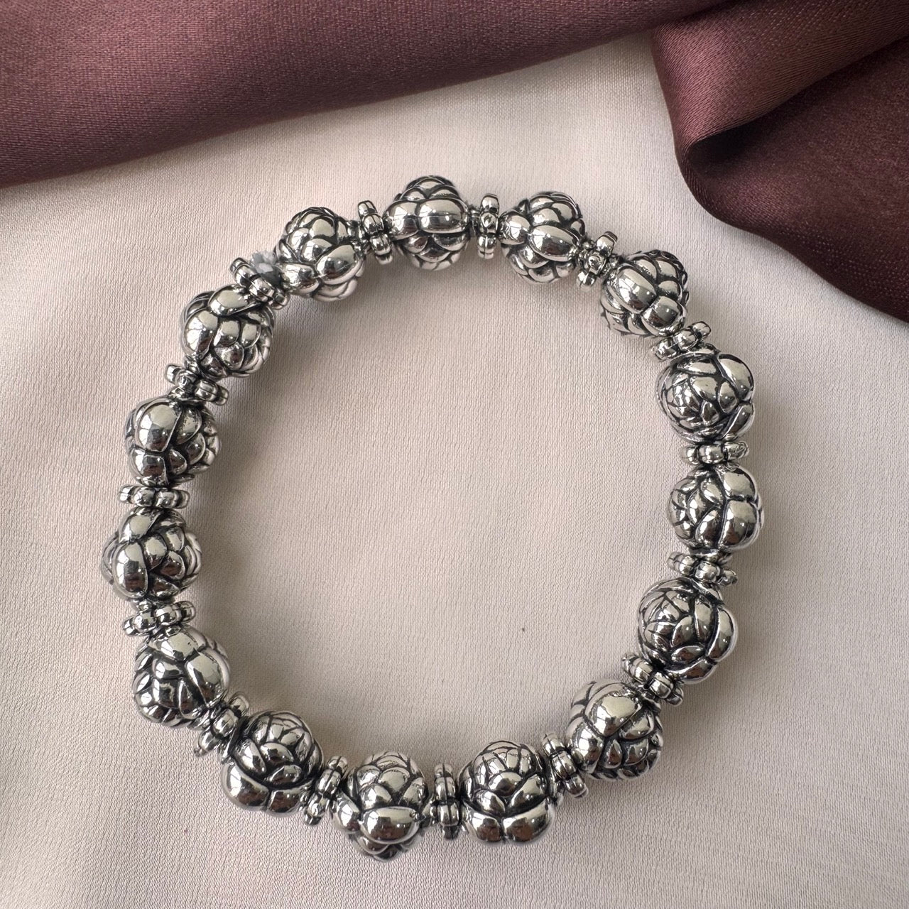 TFC Oxidised Silver Crafted Bead Bracelet