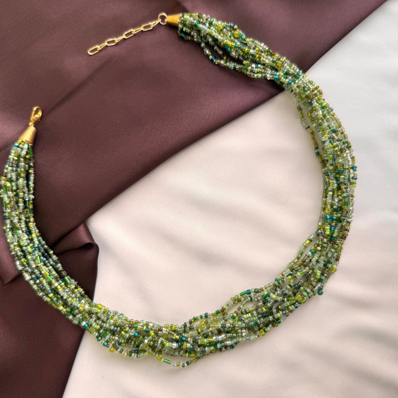 TFC Assorted Green Multi Layered Necklace
