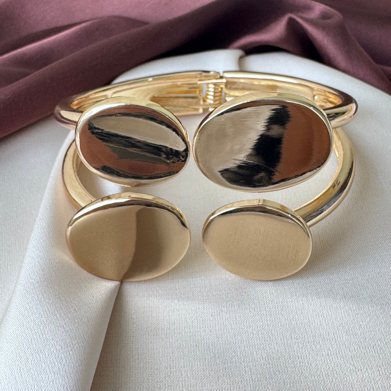 TFC Size 2.6 Four Surface Gold Plated Bracelet Bangle